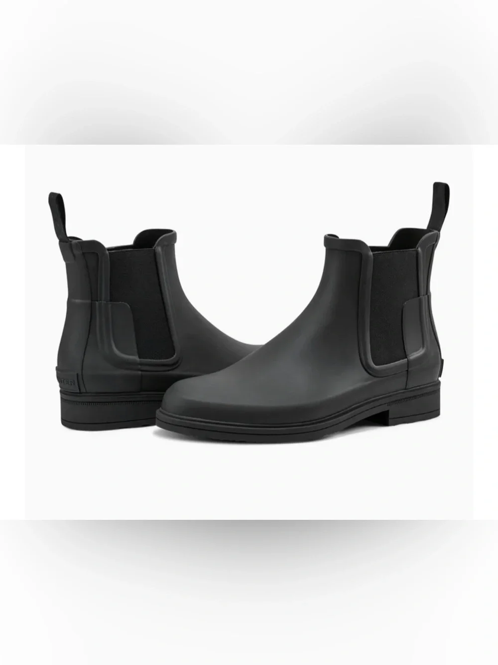 Hunter Men’s Black Refined Chelsea Rain Boots Unisex Men’s SZ 7/Women’s SZ 8.5